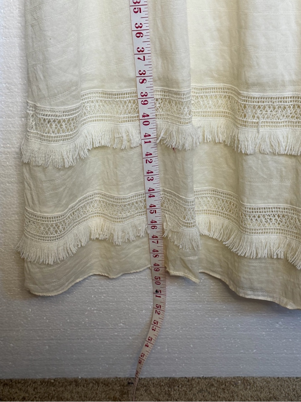 & Other Stories Cream Boho Lace-Trim Midi Dress - Picture 7 of 11